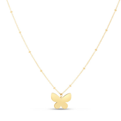 14k Yellow Gold Papillon Butterfly Necklace