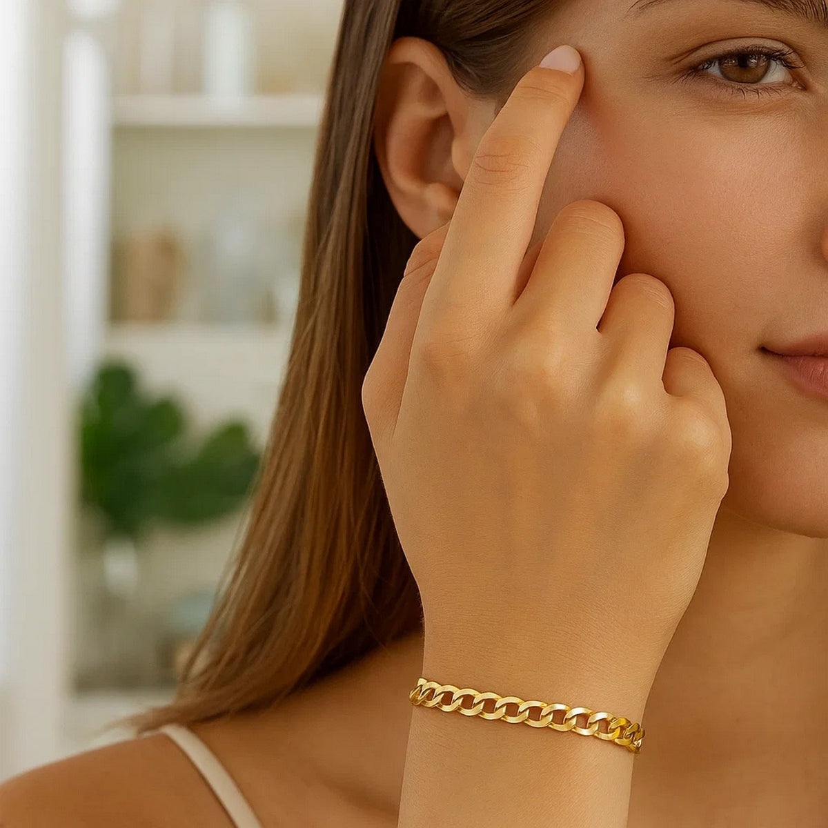 14k Solid Curb Bracelet (3.60 mm)