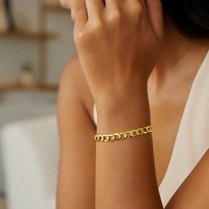 14k Solid Curb Bracelet (3.60 mm)