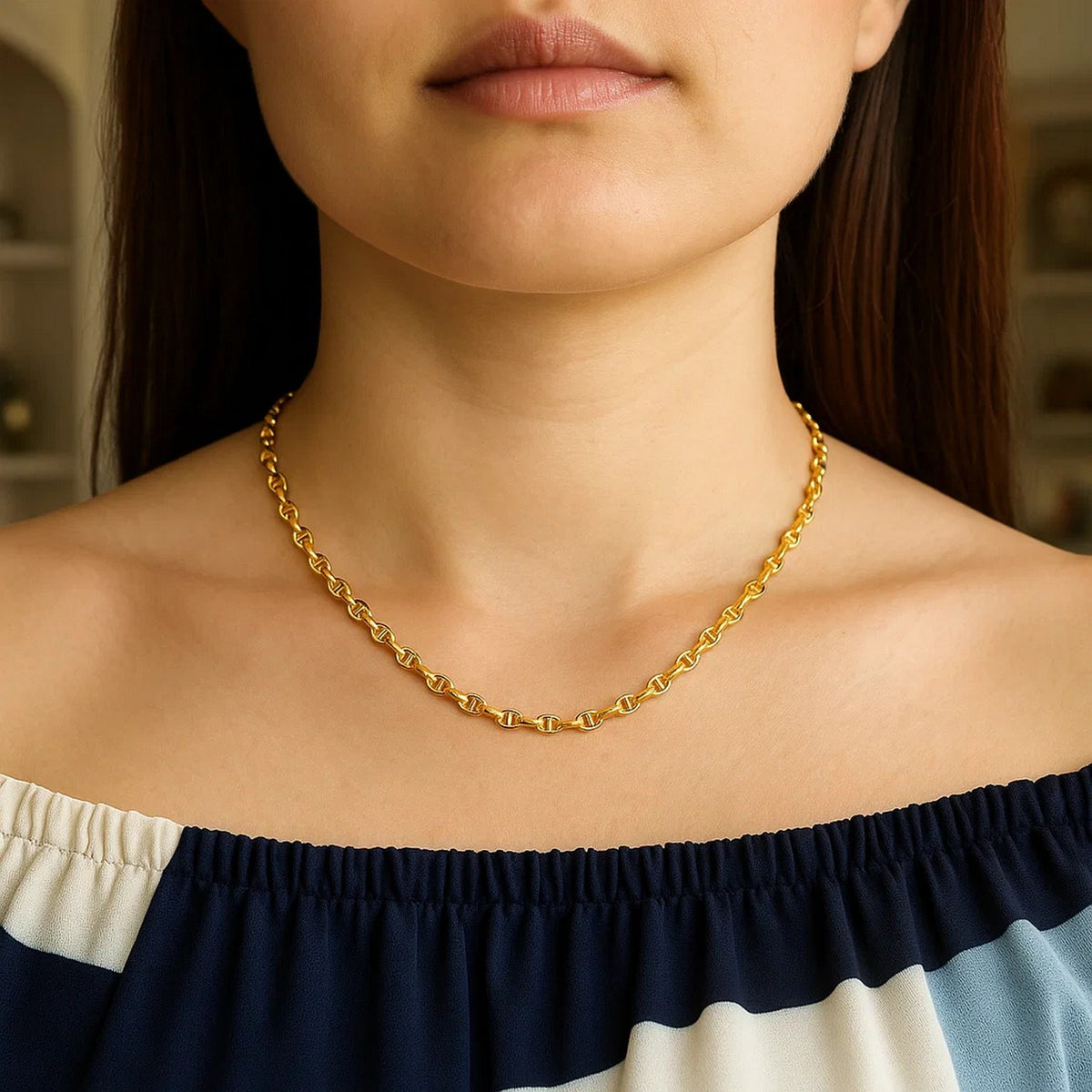 14k Yellow Gold Lite Anchor Chain