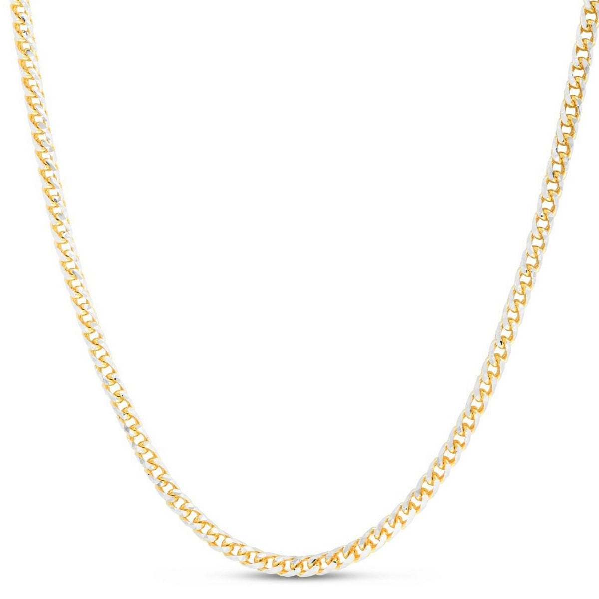14k Yellow Gold Round Pave Franco Chain