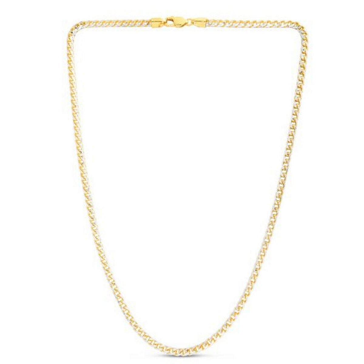 14k Yellow Gold Round Pave Franco Chain