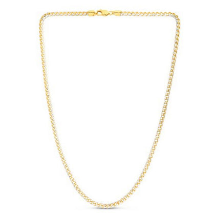14k Yellow Gold Round Pave Franco Chain
