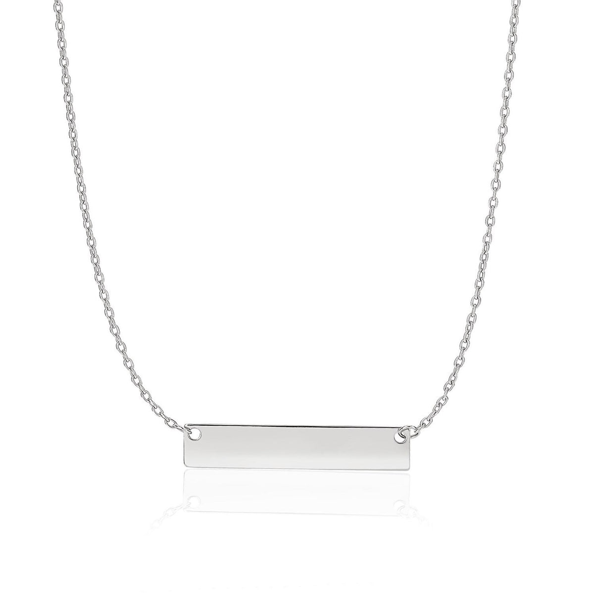 14k Smooth Flat Horizontal Bar Style Necklace