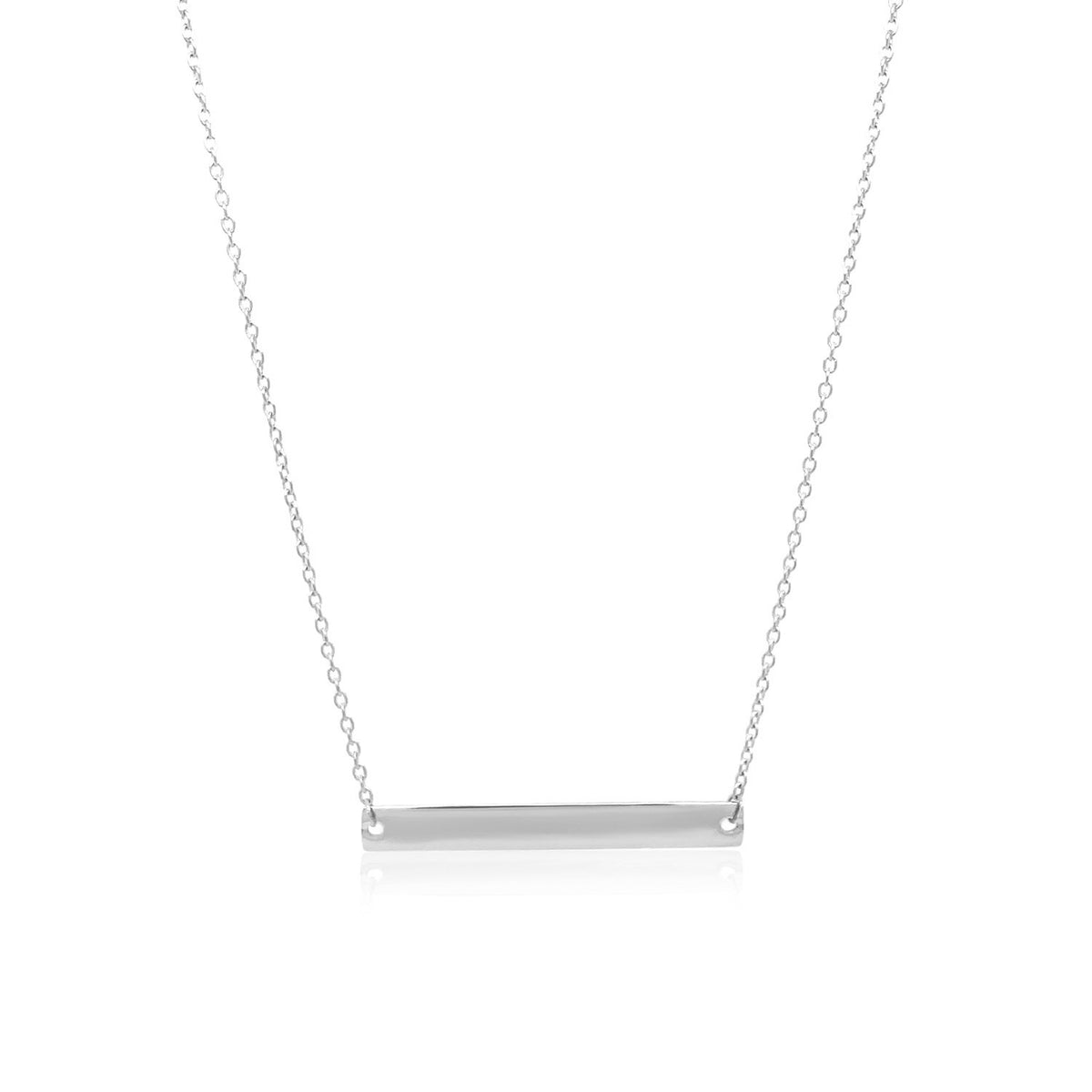 14k Smooth Flat Horizontal Bar Style Necklace