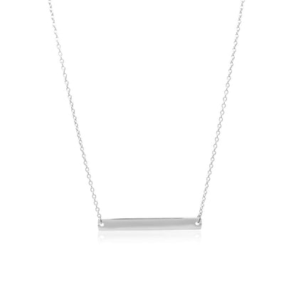 14k Smooth Flat Horizontal Bar Style Necklace