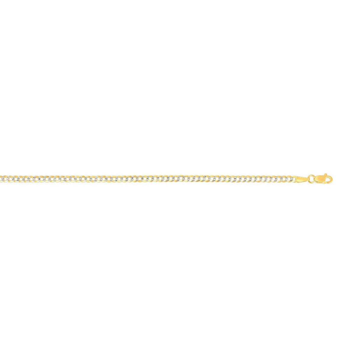 14k Two Tone Gold Pave Curb Chain