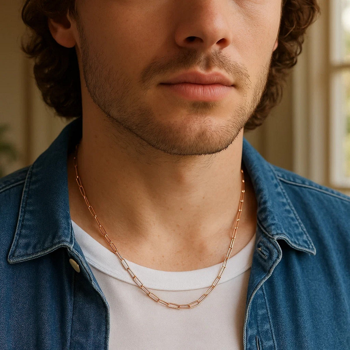 14K Delicate Paperclip Chain