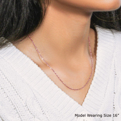 18k Diamond Cut Cable Link Chain