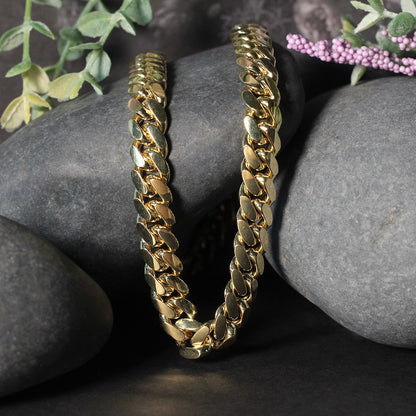 14k Classic Miami Cuban Solid Chain