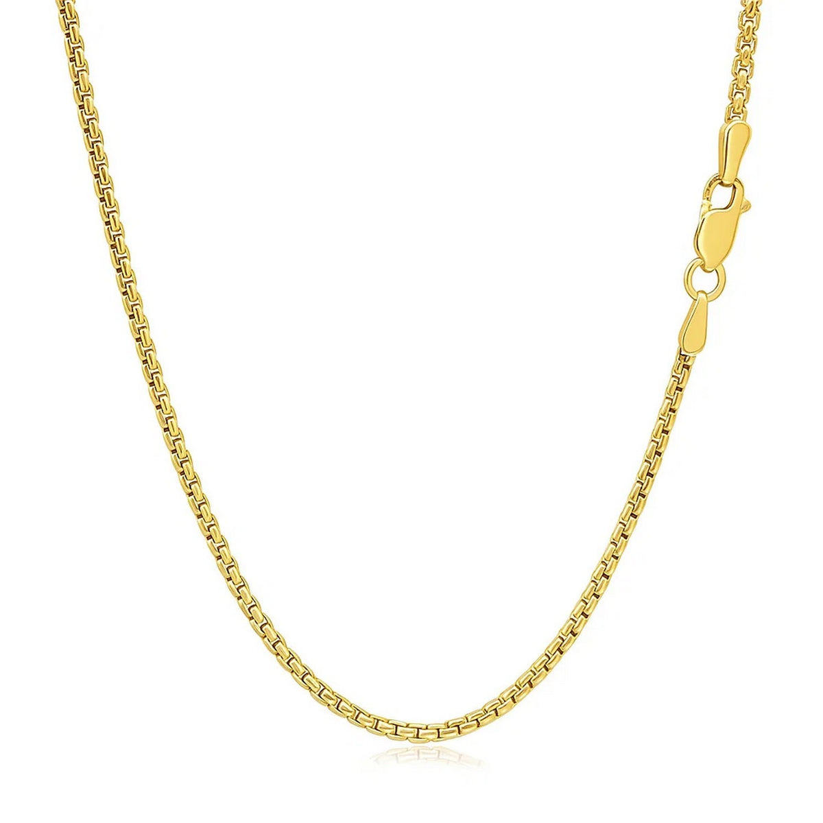 14k White Gold Solid Round Box Chain