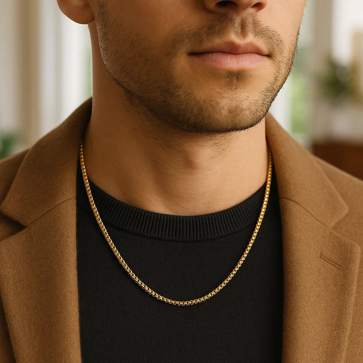 14k White Gold Solid Round Box Chain