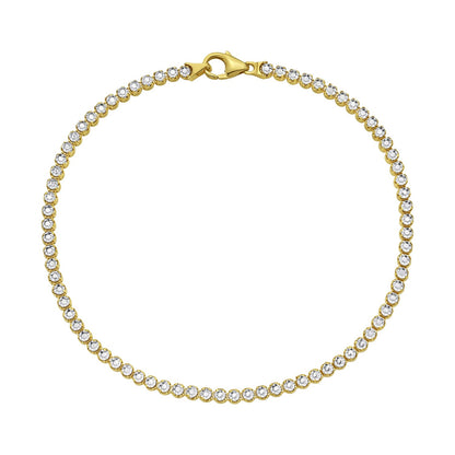 14K Two Tone Gold Diamon Oro Tennis Bracelet (2.40 mm)
