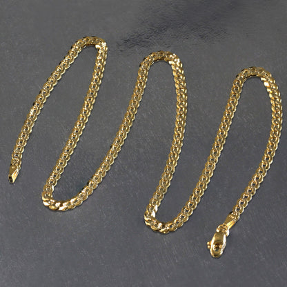 14k Two Tone Gold Pave Curb Chain