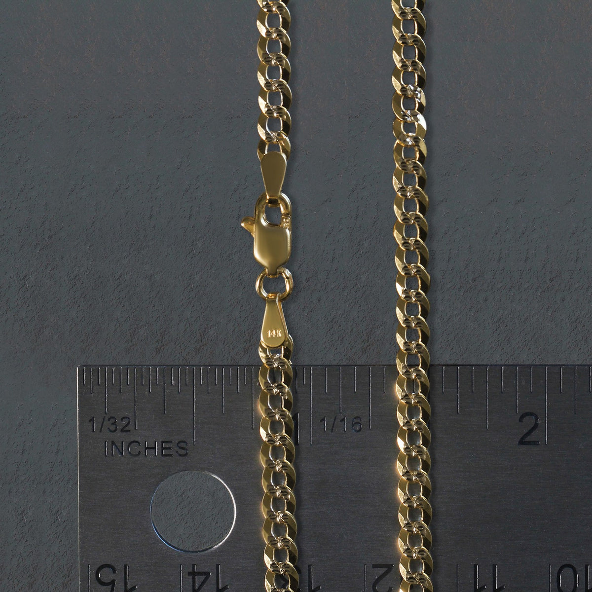 14k Two Tone Gold Pave Curb Chain