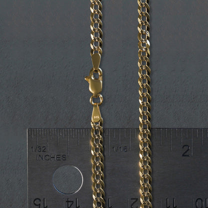 14k Two Tone Gold Pave Curb Chain