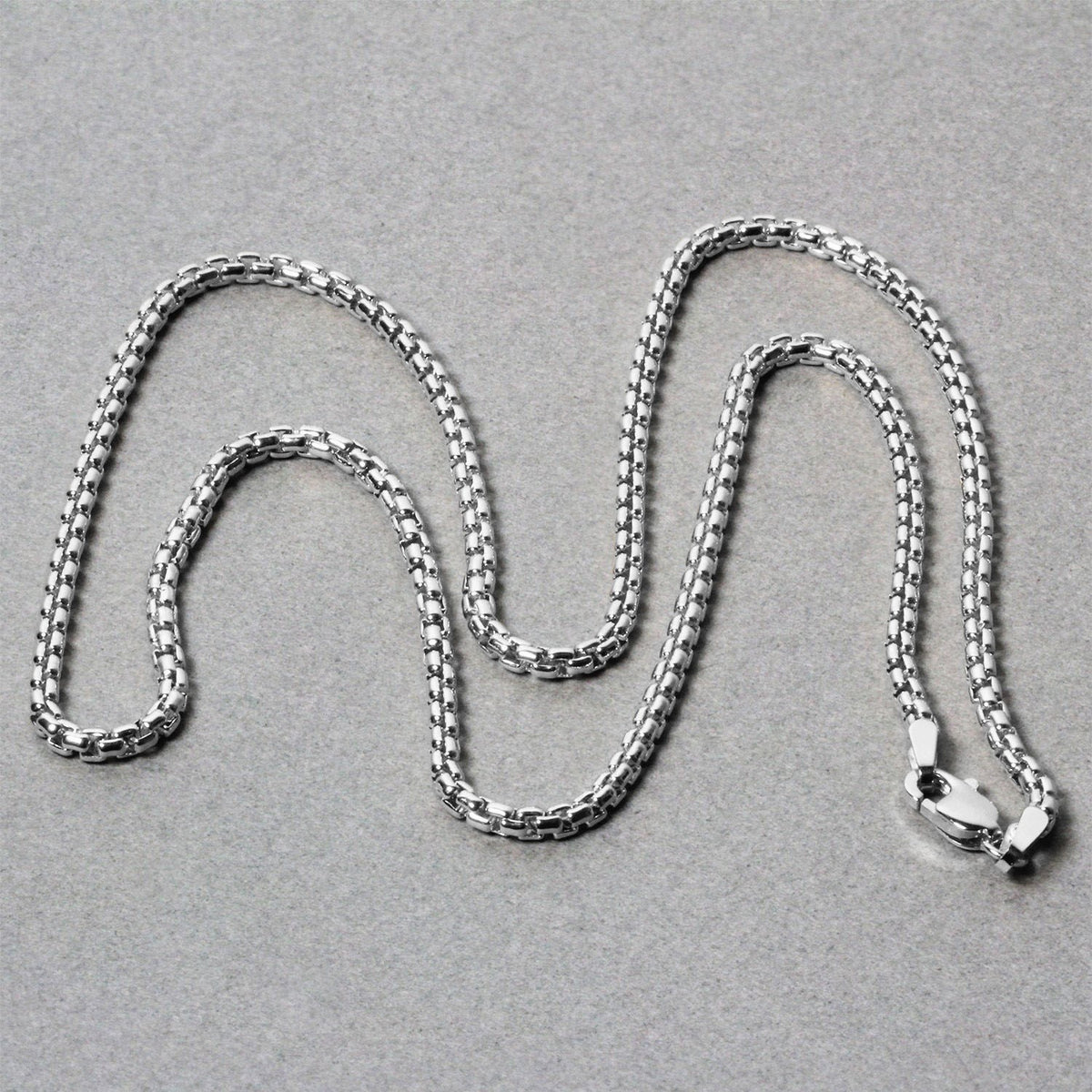 14k White Gold Solid Round Box Chain