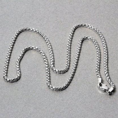 14k White Gold Solid Round Box Chain