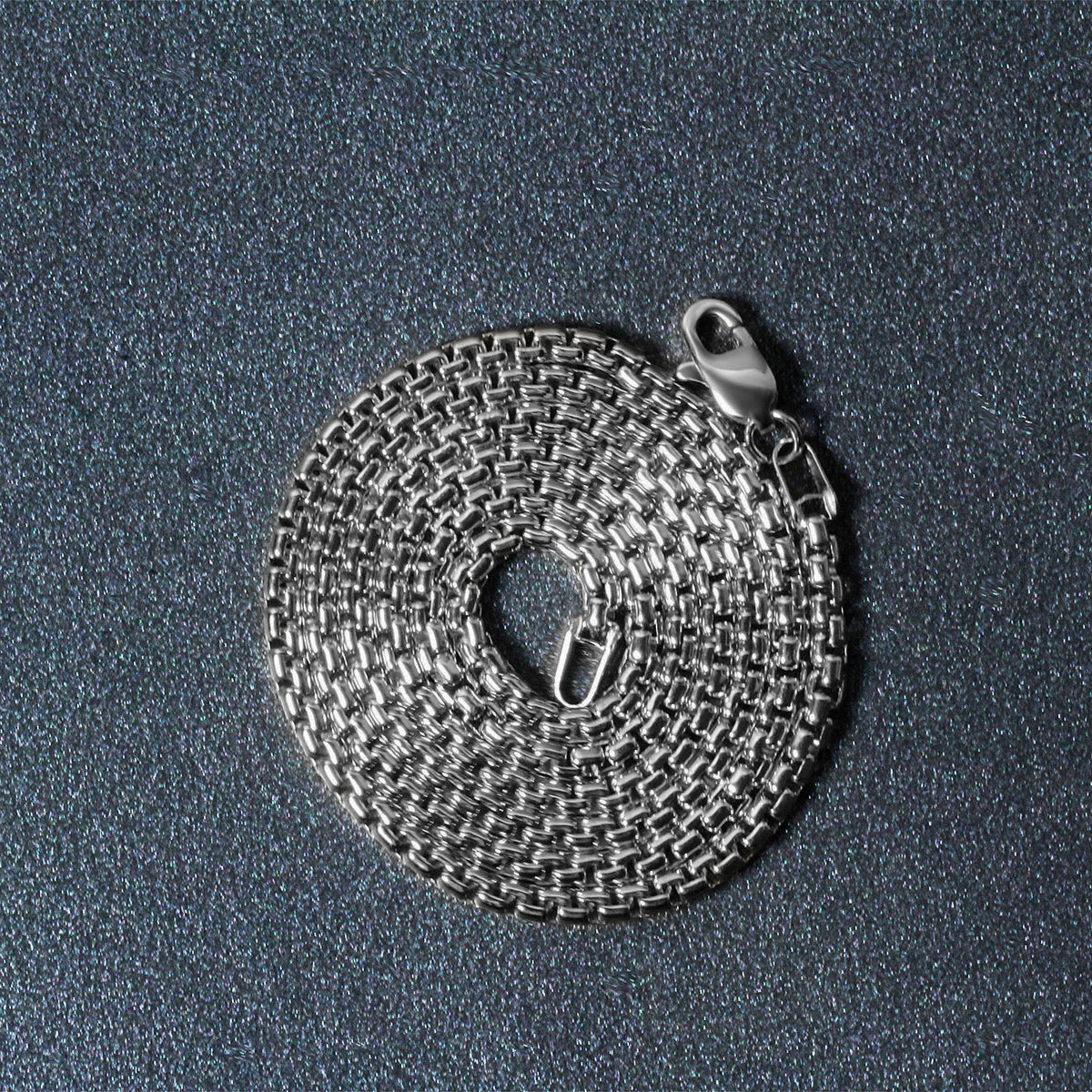 14k White Gold Solid Round Box Chain