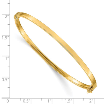Polished Hinged Bangle Bracelet 7" - Yellow Gold
