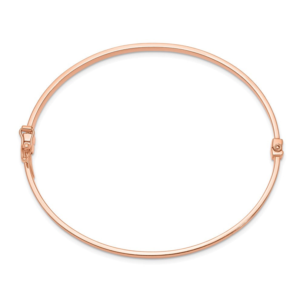 Polished Hinged Bangle Bracelet 7" - Rose Gold
