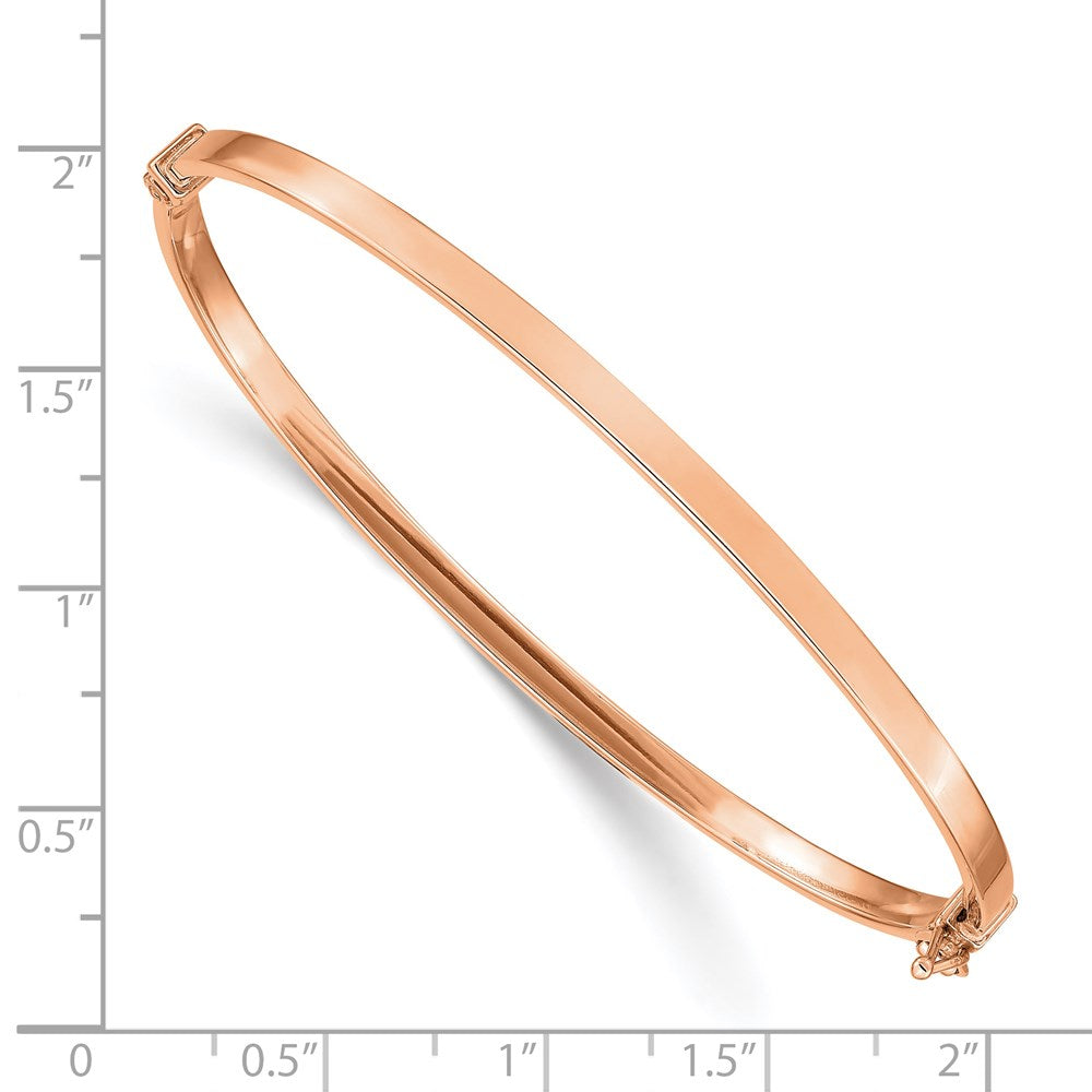 Polished Hinged Bangle Bracelet 7" - Rose Gold