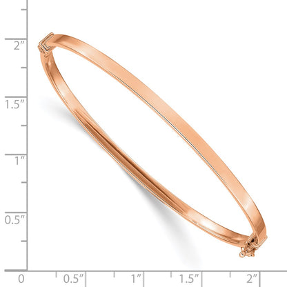 Polished Hinged Bangle Bracelet 7" - Rose Gold