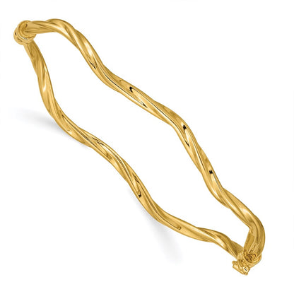Polished Twisted Hinged Bangle Bracelet 7" - 3.78g