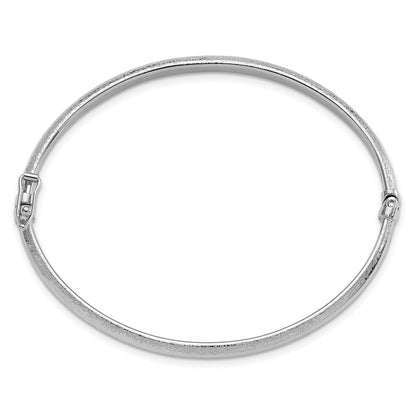 Diamond-cut and Laser-cut Hinged Bangle Bracelet
