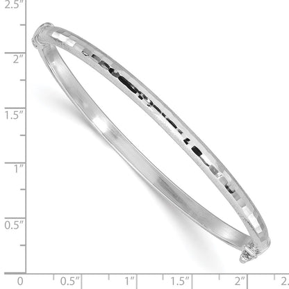 Diamond-cut and Laser-cut Hinged Bangle Bracelet