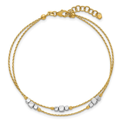 Polished Diamond-cut Double w/1in ext. Bracelet