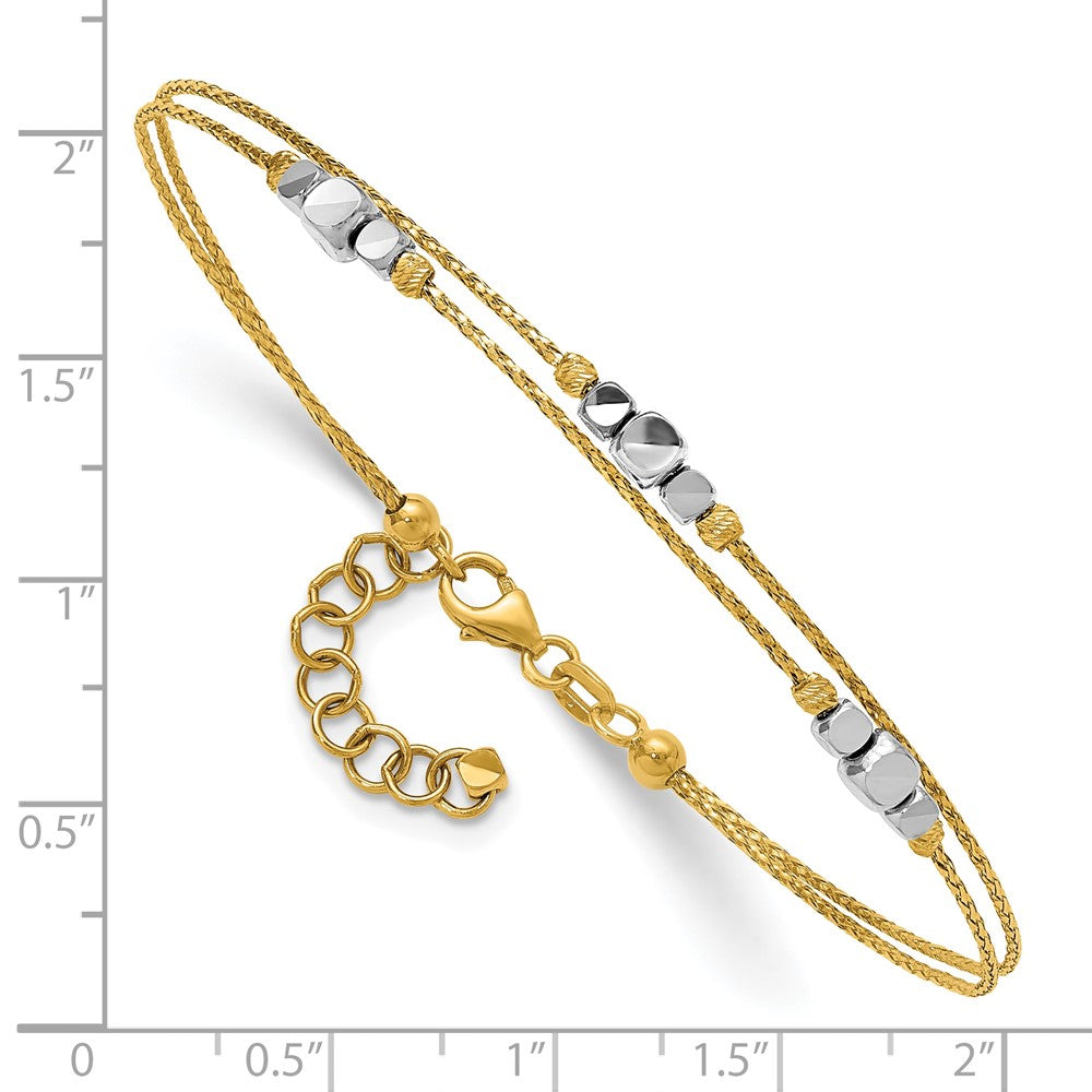 Polished Diamond-cut Double w/1in ext. Bracelet