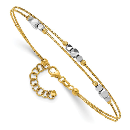 Polished Diamond-cut Double w/1in ext. Bracelet