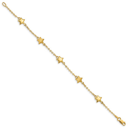 Brushed & Polished Stars Bracelet 7"