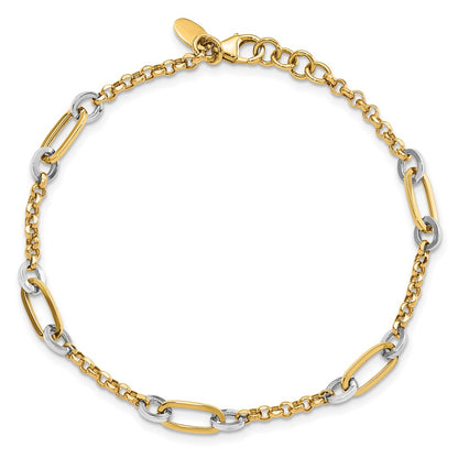 Fancy Oval Link and Chain w/.5 in ext Bracelet