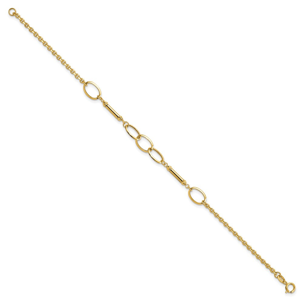 Polished Bars and Links Bracelet 7.5"