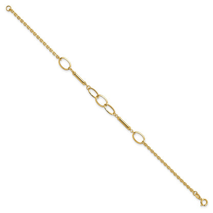Polished Bars and Links Bracelet 7.5"