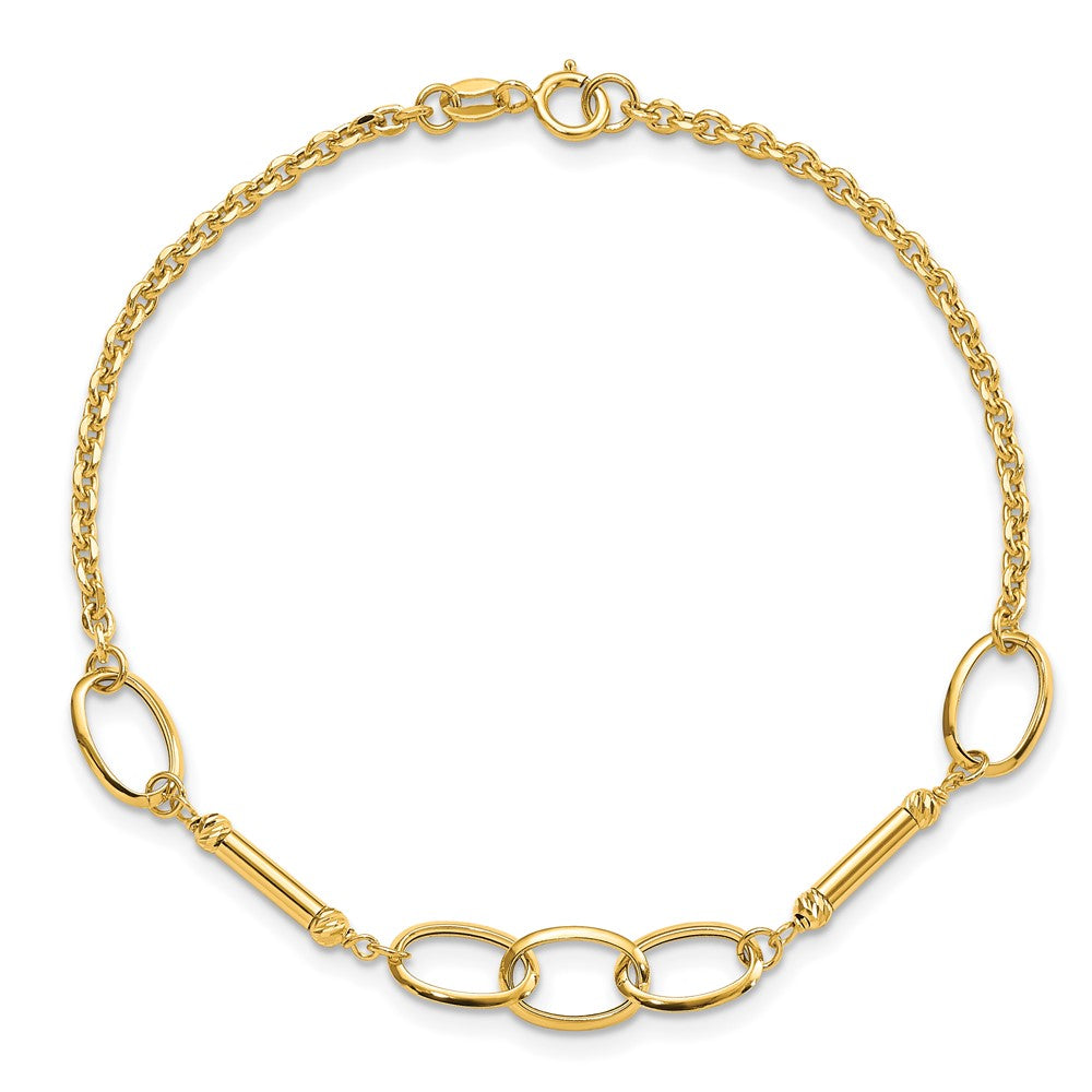 Polished Bars and Links Bracelet 7.5"