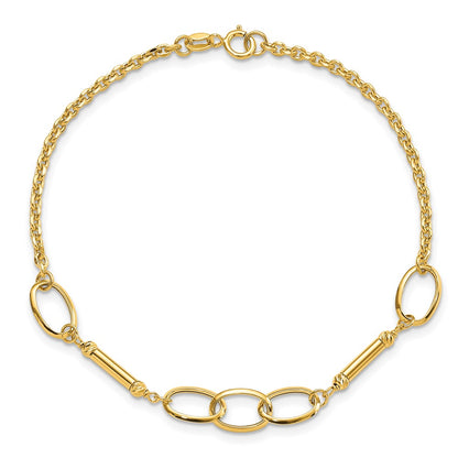 Polished Bars and Links Bracelet 7.5"