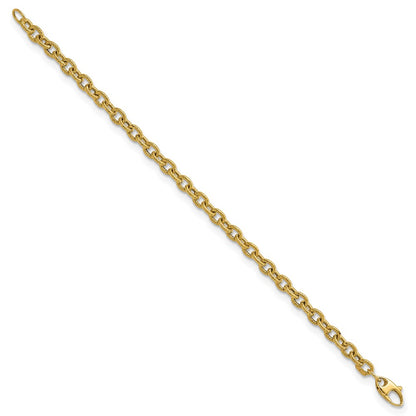 Polished and Textured Cable Link Bracelet 7.5"