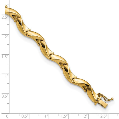 Polished Fancy Wavy Link Bracelet 7.5"