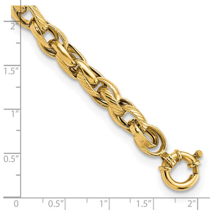 Polished and Textured Link Bracelet 7.5" - 7.31mm