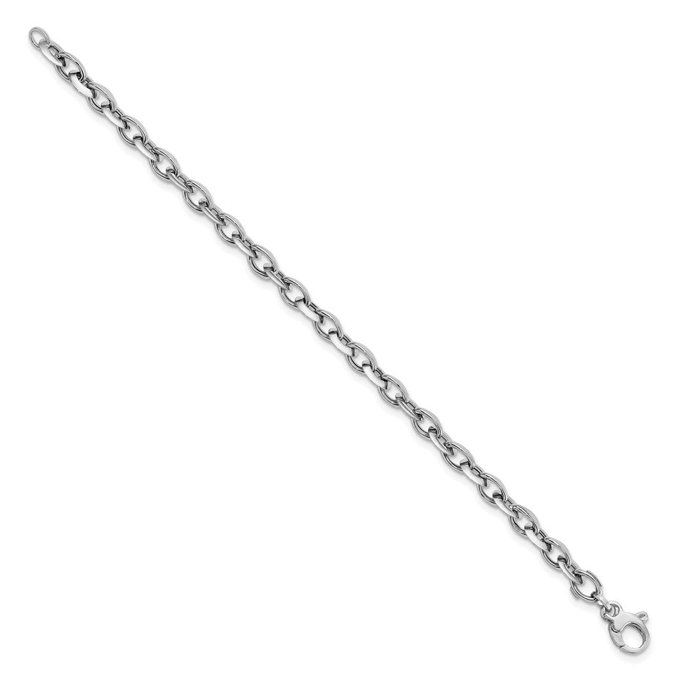 White Polished Fancy Link Bracelet 7.75" - 7mm