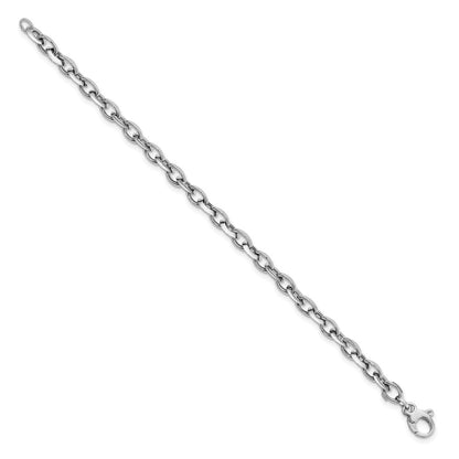 White Polished Fancy Link Bracelet 7.75" - 7mm