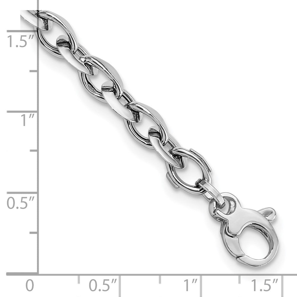 White Polished Fancy Link Bracelet 7.75" - 7mm