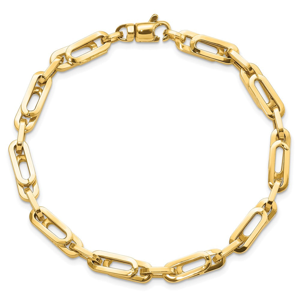 Polished Fancy Link Mens Bracelet 8"
