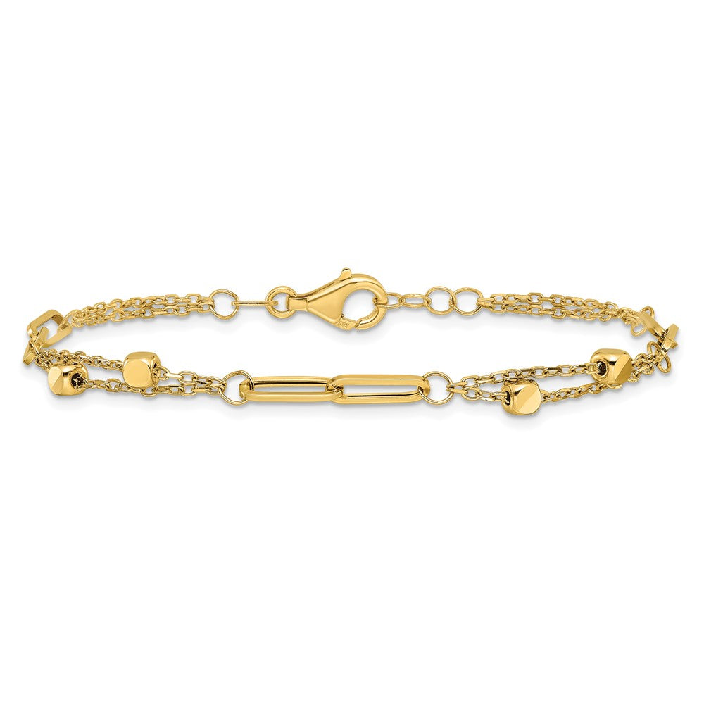 Polished Fancy Link with .5in ext. Bracelet - 2mm
