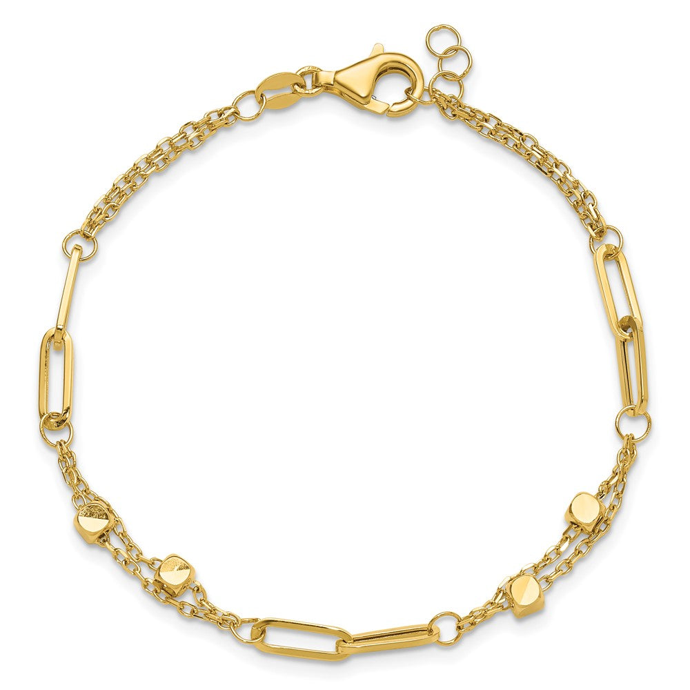 Polished Fancy Link with .5in ext. Bracelet - 2mm