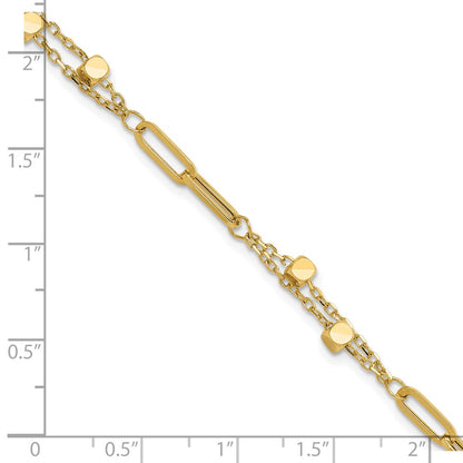 Polished Fancy Link with .5in ext. Bracelet - 2mm