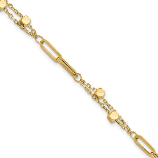 Polished Fancy Link with .5in ext. Bracelet - 2mm